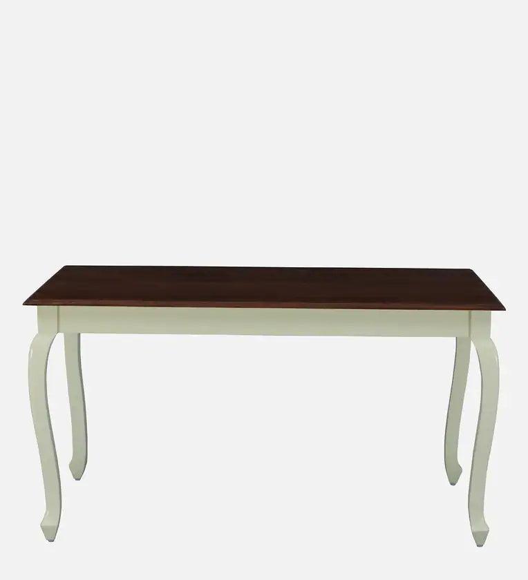 Solid Wood 6 Seater Dining Set In Tulip Finish - Ouch Cart