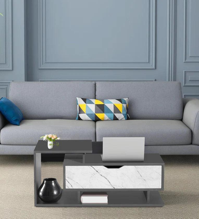Coffee Table In Slate Grey Colour With Storage - Ouch Cart