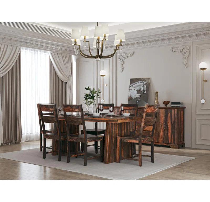 Solid Wood Double Pedestal Dining Set - Ouch Cart