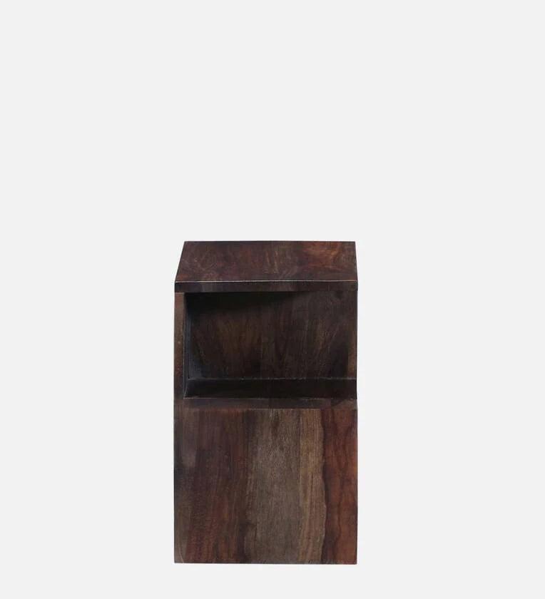 Sheesham Wood Lhs Bedside Table In Warm Chestnut Finish With Drawers - Ouch Cart