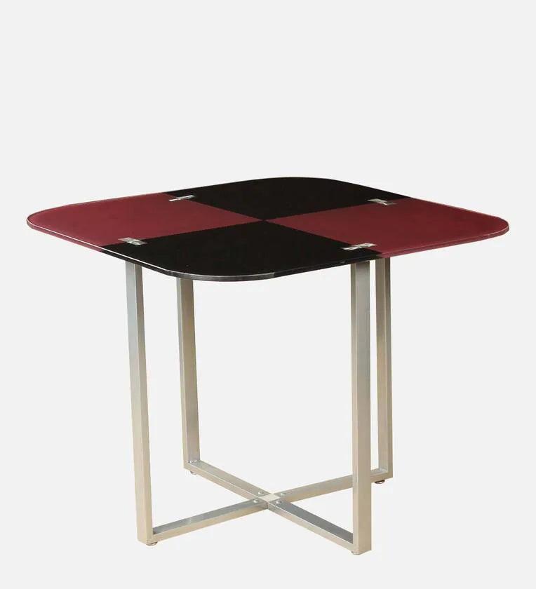 Neon Metal 4 Seater Dining Set in Black& Purple Finish - Ouch Cart