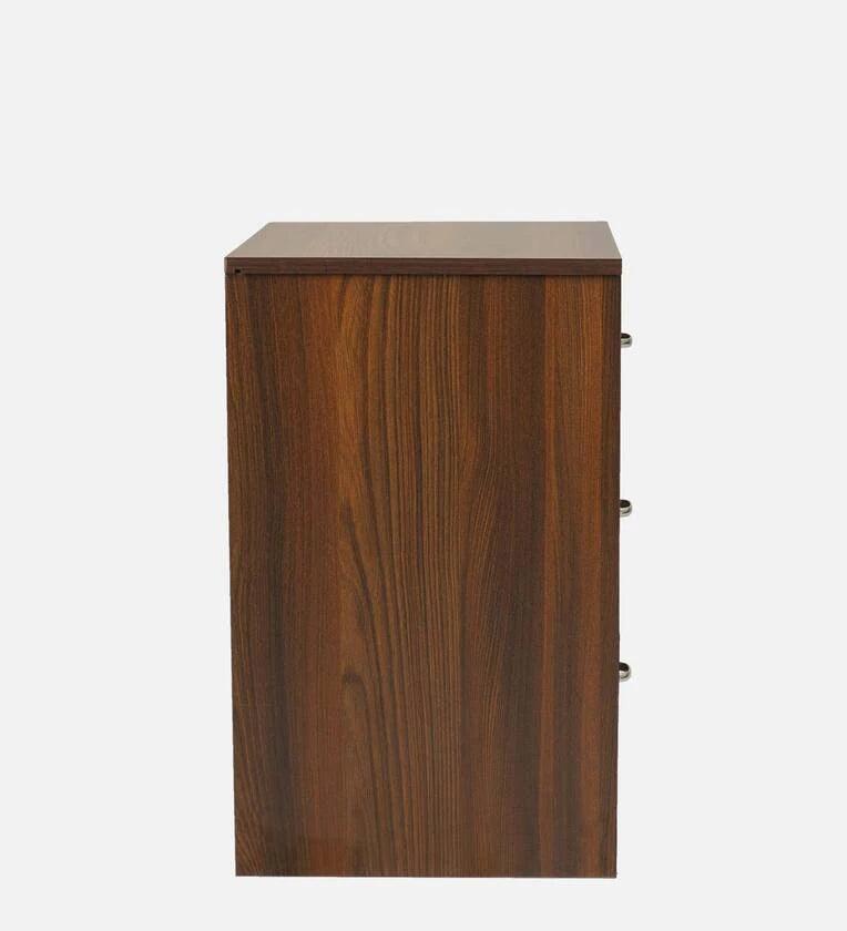 Bedside Table in Classic Walnut Finish with Drawers - Ouch Cart