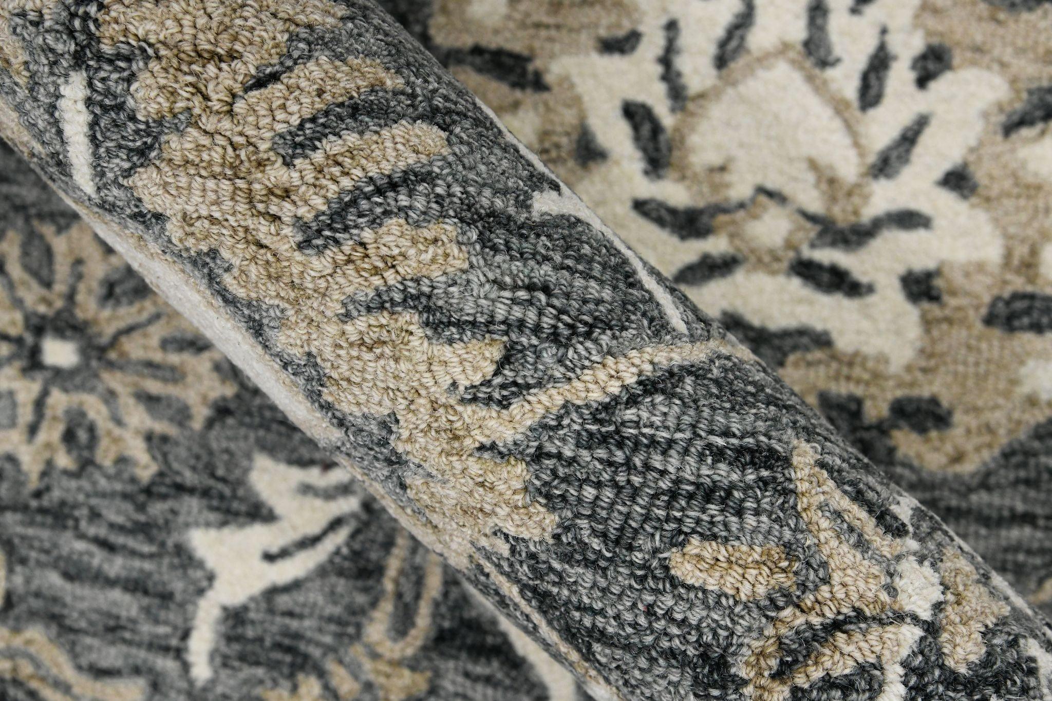 Gray Wool Romania 8X10 Feet Hand-Tufted Carpet - Rug - Ouch Cart