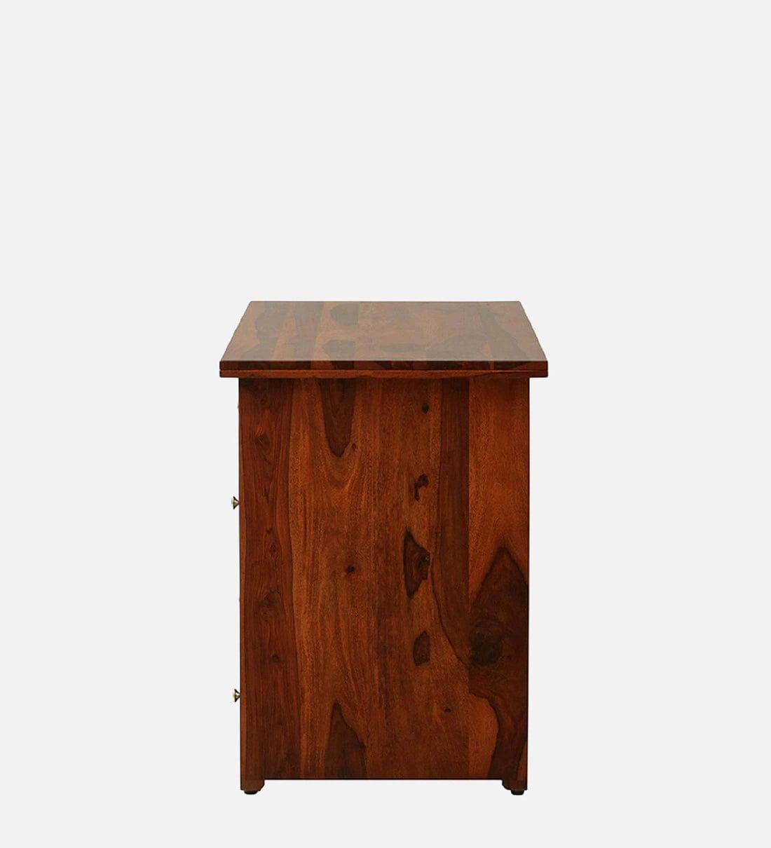 Kelty Sheesham Wood Writing Table In Honey Oak Finish With Drawers, - Ouch Cart