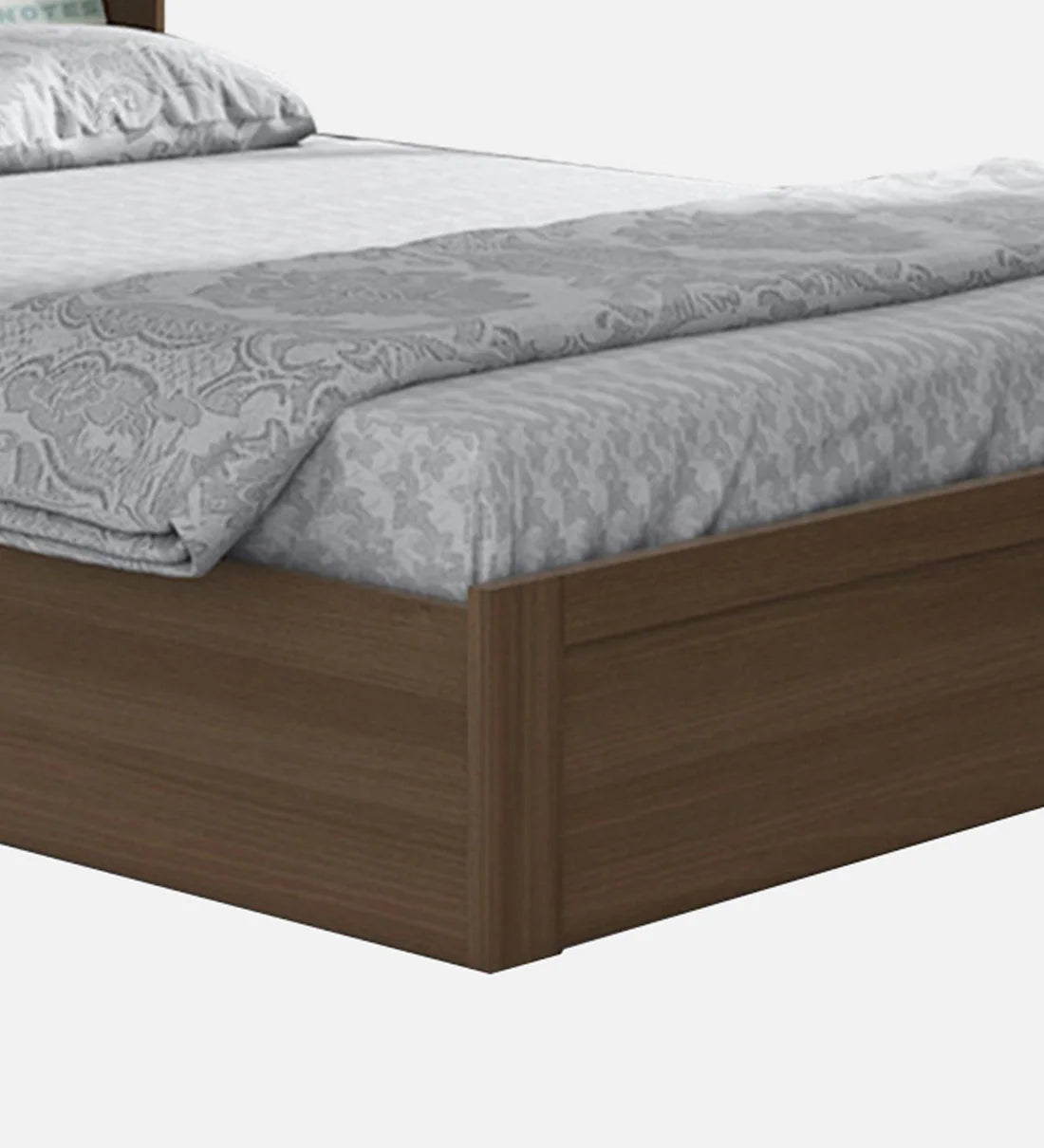 King Size Bed in Brown Finish with Box Storage