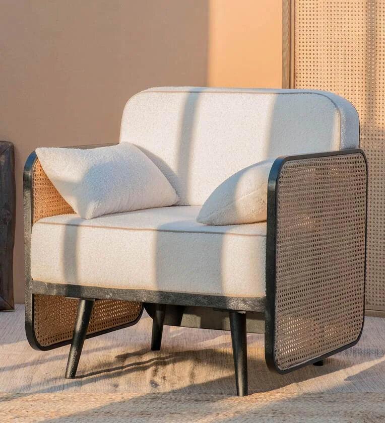 Havelock Fabric Arm Chair In Dual Finish - Ouch Cart