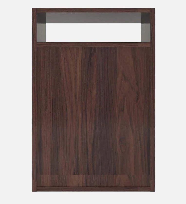 Bed Side Table with Storage in Walnut Finish - Ouch Cart