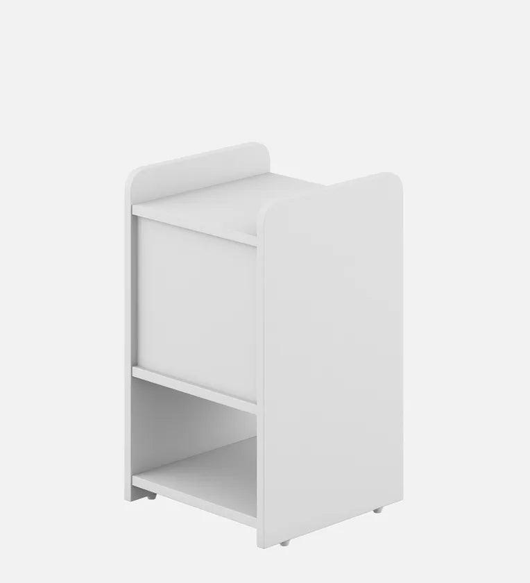 Bed Side Table In Frosty White Finish - Ouch Cart