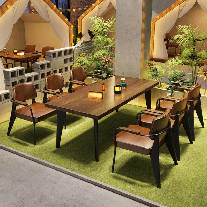 7 - Piece Solid Wood Top Dining Set - Ouch Cart