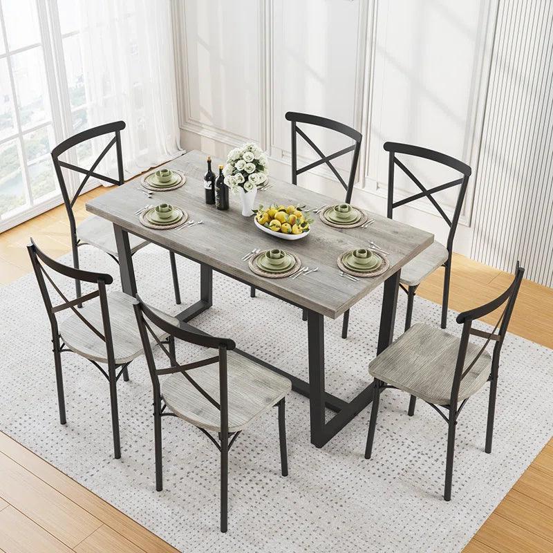7 - Piece Double Pedestal Dining Set - Ouch Cart