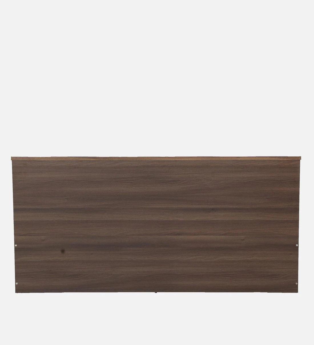 Crescent King Size Bed in Dark Acacia Finish with Box Storage - Ouch Cart