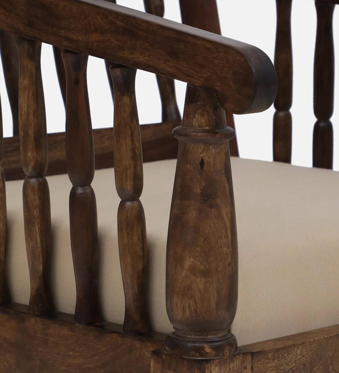 Sheesham Wood 1 Seater Sofa In Provincial Teak Finish - Ouch Cart