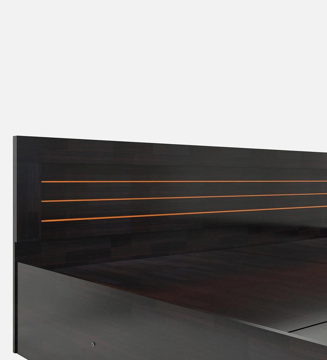 King Size Bed in Wenge Finish with Storage - Ouch Cart