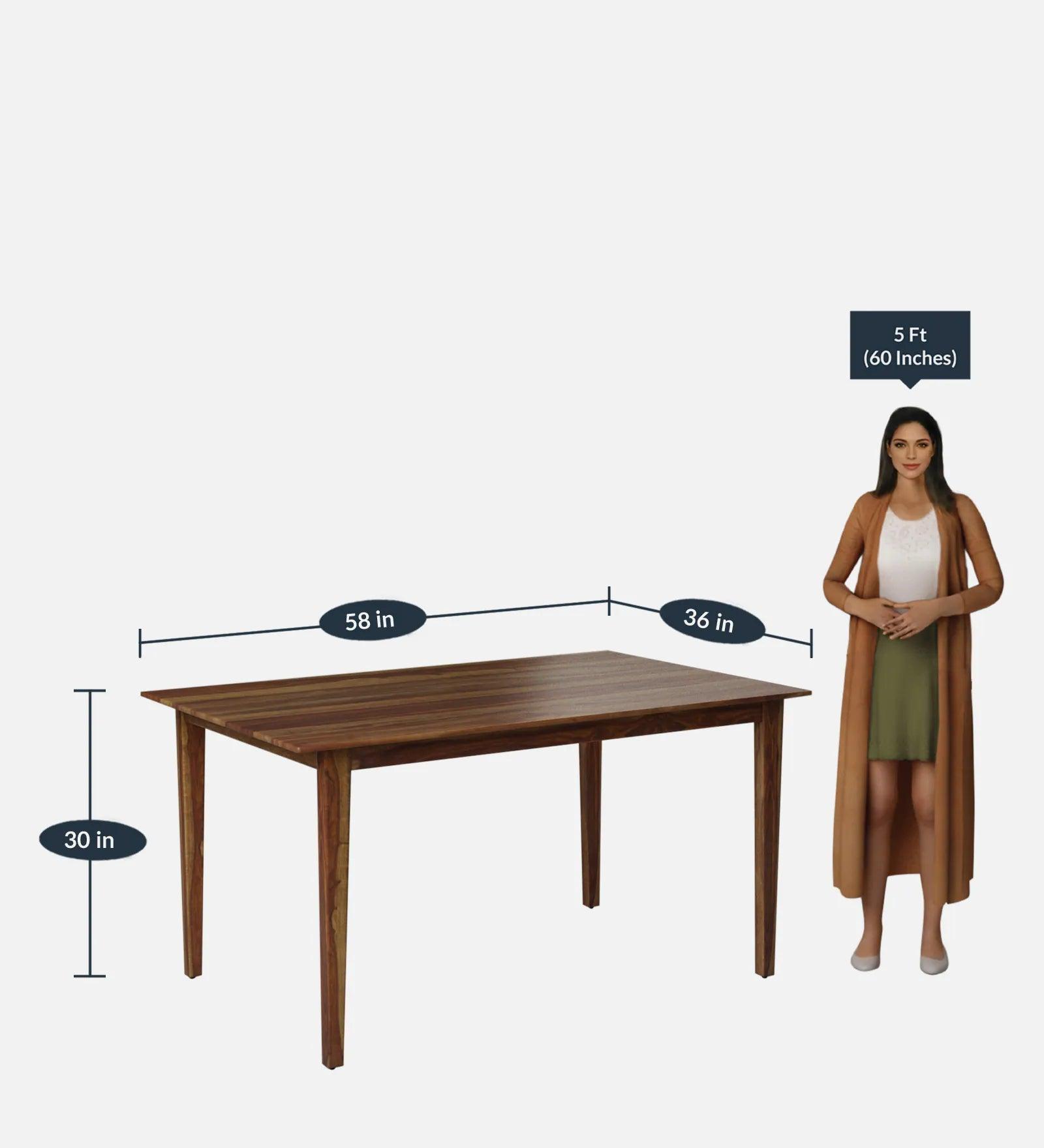 Sheesham Wood 6 Seater Dining Set In Provincial Teak Finish - Ouch Cart