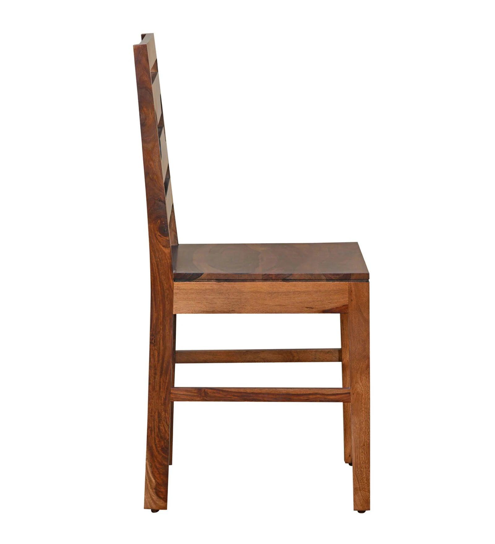 Sheesham Wood 4 Seater Dining Set in Walnut Finish with Bench - Ouch Cart