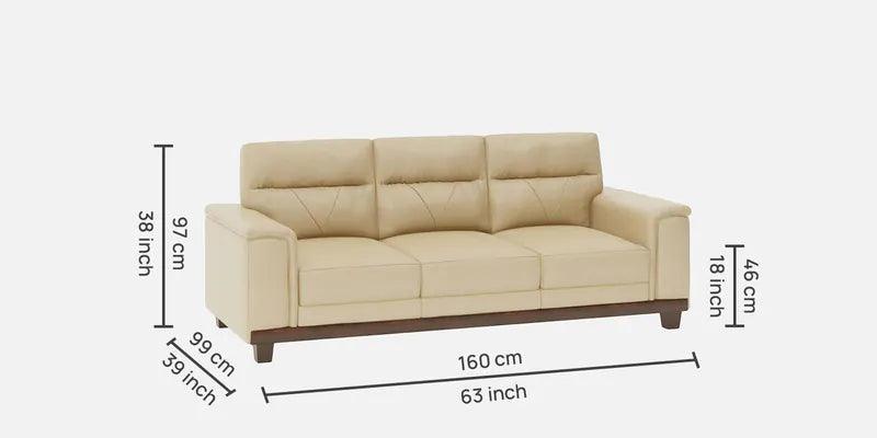 Leather 3 Seater Sofa in Beige Colour - Ouch Cart