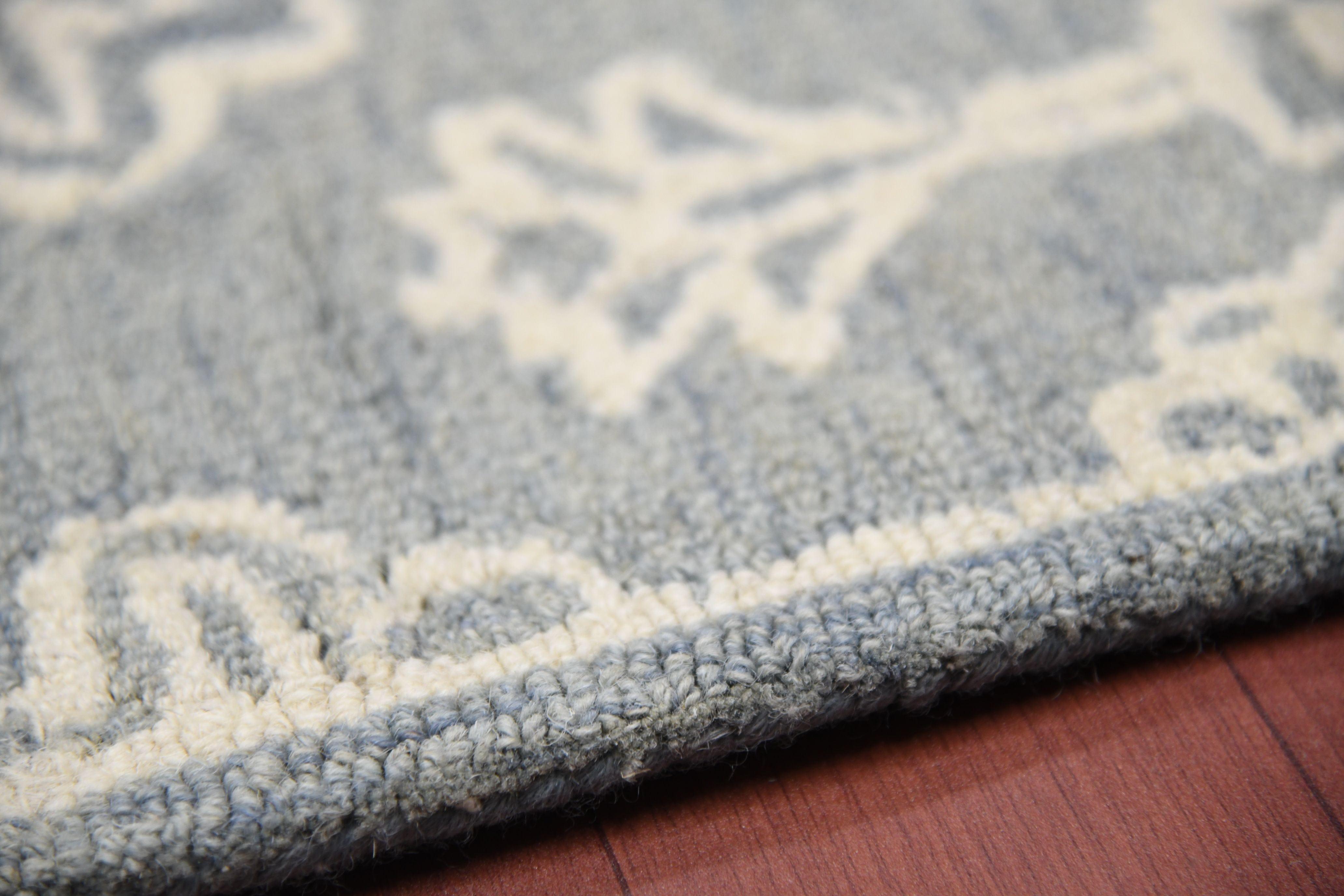 Sky Blue Wool Boston 4x6 Feet Hand-Tufted Carpet - Rug - Ouch Cart