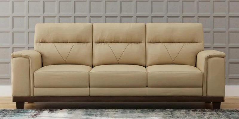 Leather 3 Seater Sofa in Beige Colour - Ouch Cart
