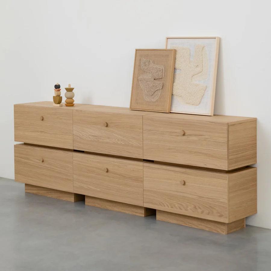 OAK WOOD LARGE TV UNIT - Ouch Cart