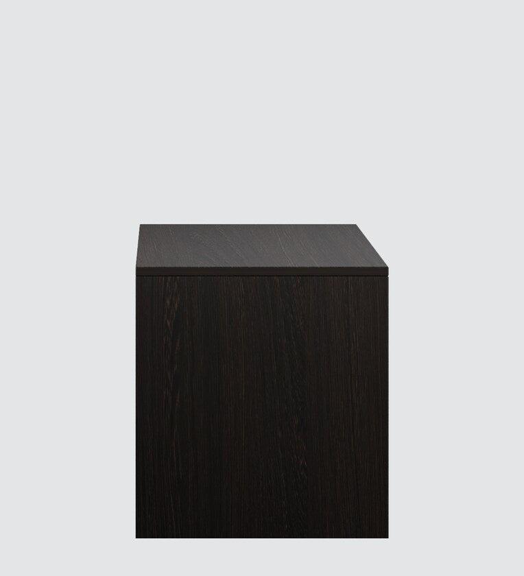Bedside Table in Brown Flowery Wenge & Cold White Finish - Ouch Cart