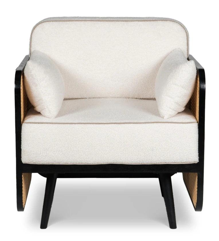 Havelock Fabric Arm Chair In Dual Finish - Ouch Cart