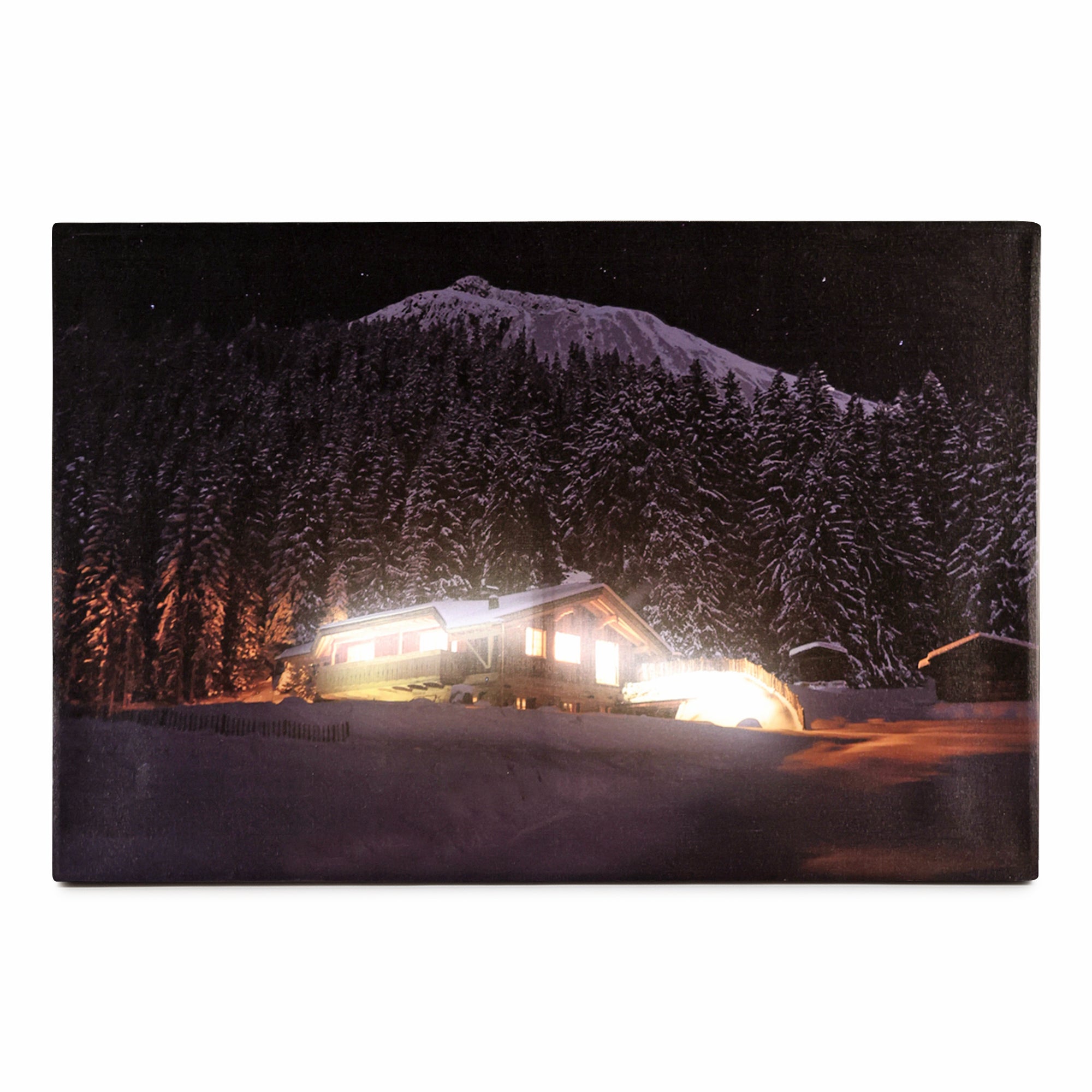 Golden Retreat – Illuminated Cabin Wall Art