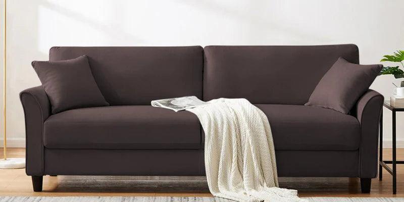 Velvet 3 Seater Sofa in Adam Black Colour - Ouch Cart