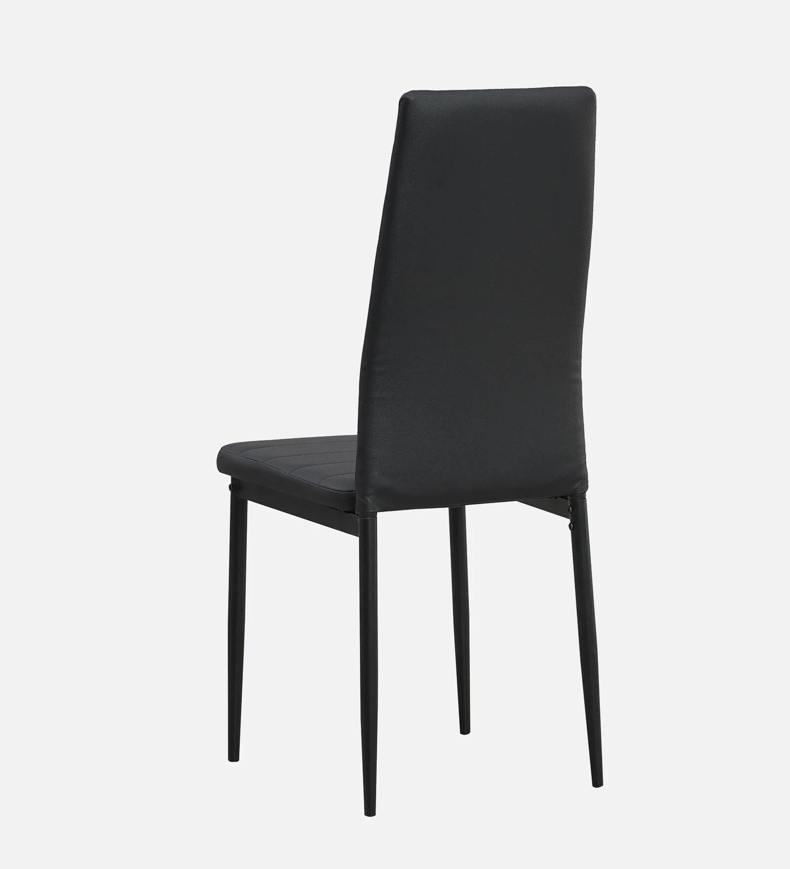 Glass 4 Seater Dining Set in Black Colour - Ouch Cart