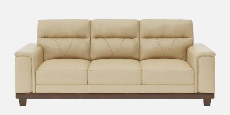 Leather 3 Seater Sofa in Beige Colour - Ouch Cart