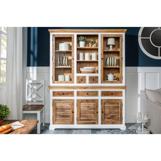 Whitewave Solid Wood Crockery Cabinet | Large Hutch Cabinet | Kitchen Storage Furniture 150x45x180 CM (Crockery Cabinet) - Ouch Cart