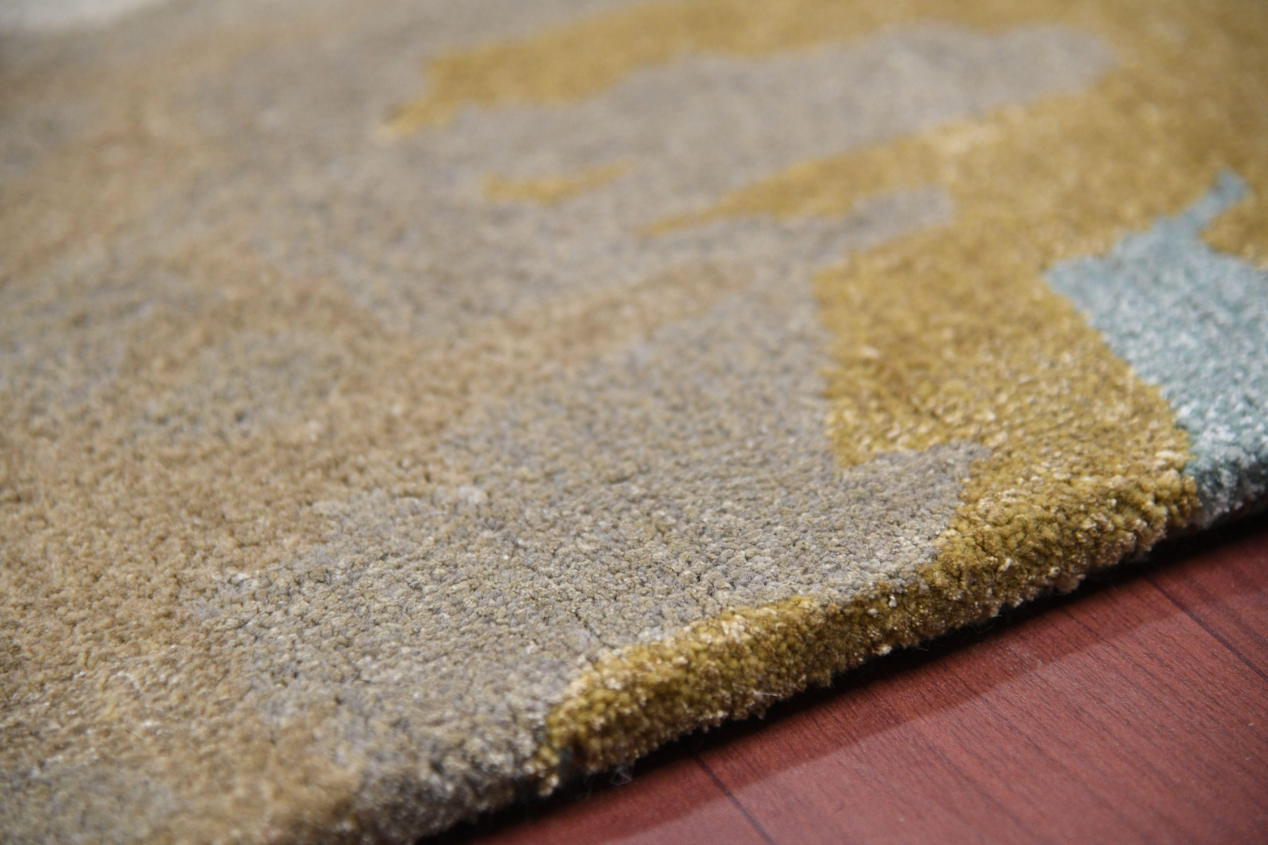 Orange Wool & Viscose Dream Scape 4x6 Feet Hand-Tufted Carpet - Rug - Ouch Cart