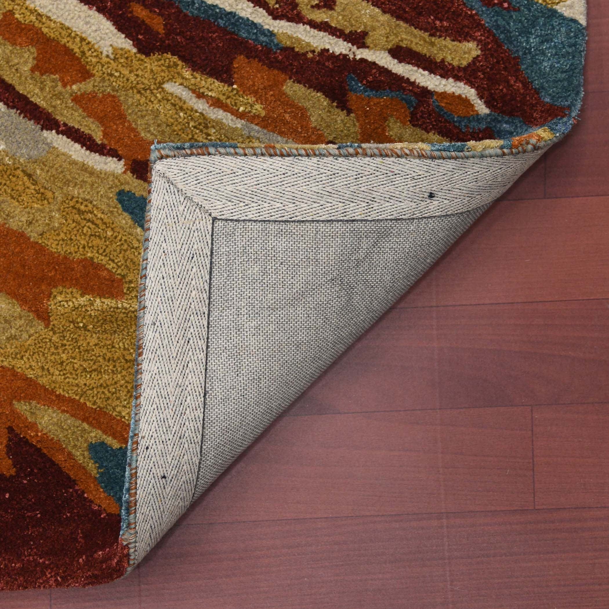 Orange Wool & Viscose Dream Scape 4x6 Feet  Hand-Tufted Carpet - Rug