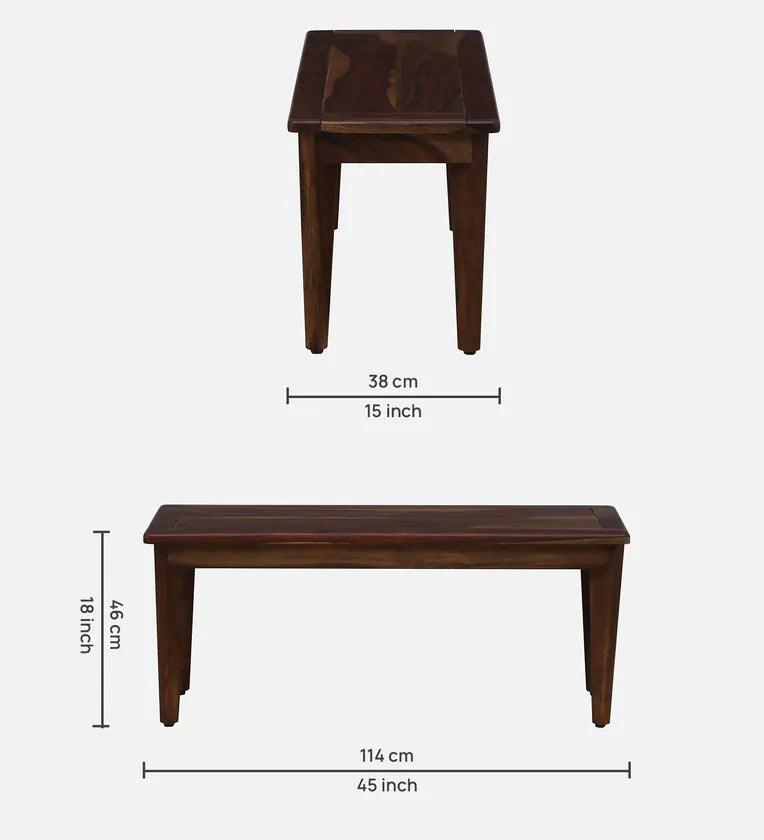 Sheesham Wood 6 Seater Dining Set In Scratch Resistant Provincial Teak Finish With Bench - Ouch Cart
