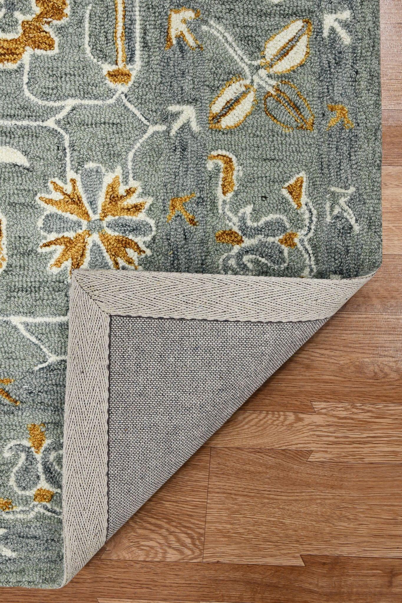 Orange Wool Romania 5x8 Feet Hand-Tufted Carpet - Rug - Ouch Cart