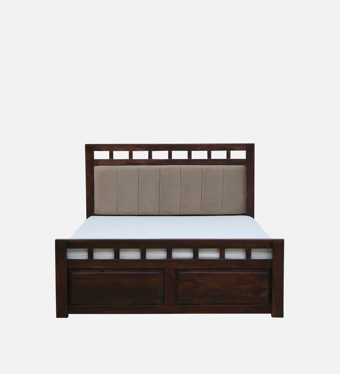 Sheesham Wood King Size Bed In Scratch Resistant Provincial Teak Finish With Drawer Storage