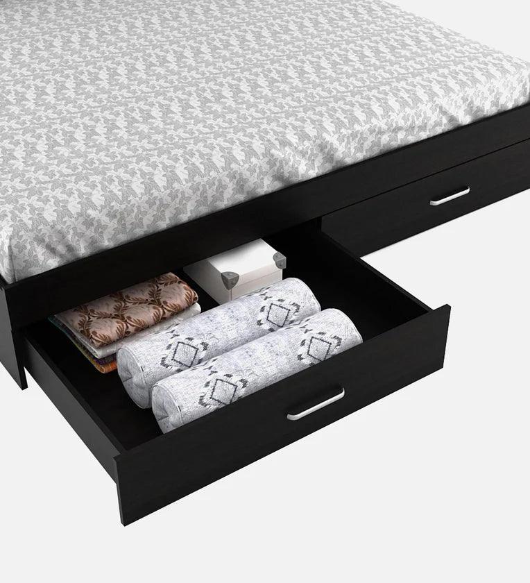 King Size Bed in Wenge Finish with Front Drawer Storage - Ouch Cart