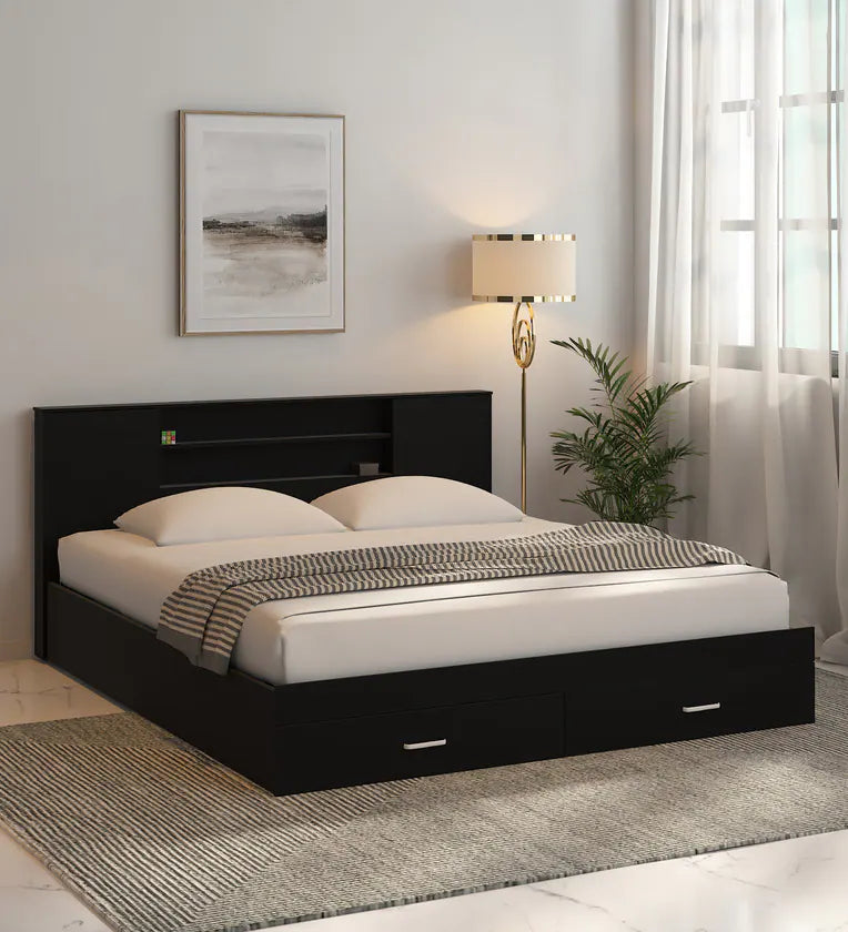 King Size Bed in Wenge Finish with Front Drawer Storage