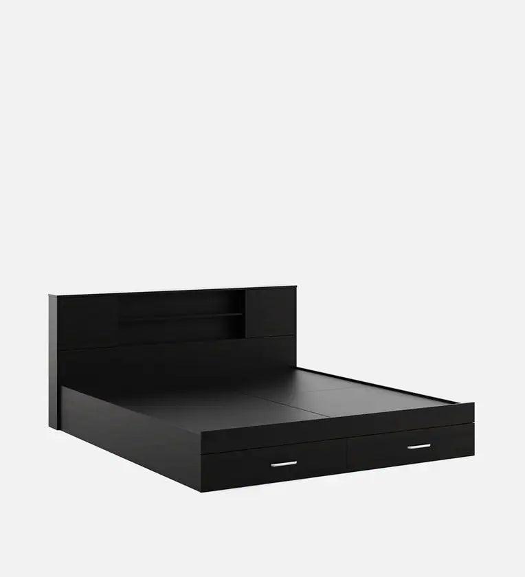 King Size Bed in Wenge Finish with Front Drawer Storage - Ouch Cart