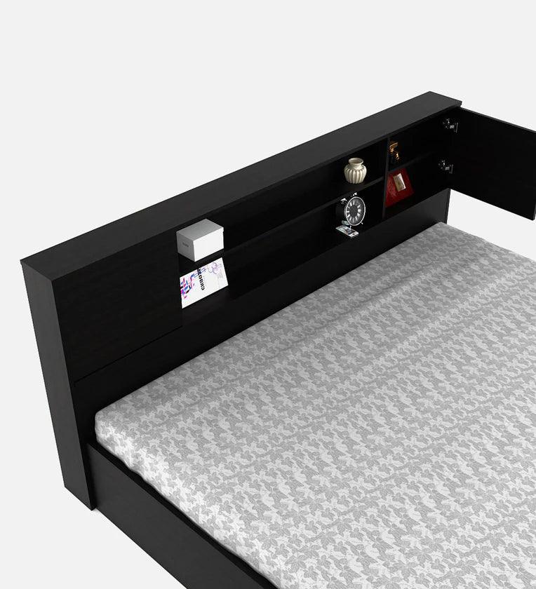 King Size Bed in Wenge Finish with Front Drawer Storage - Ouch Cart