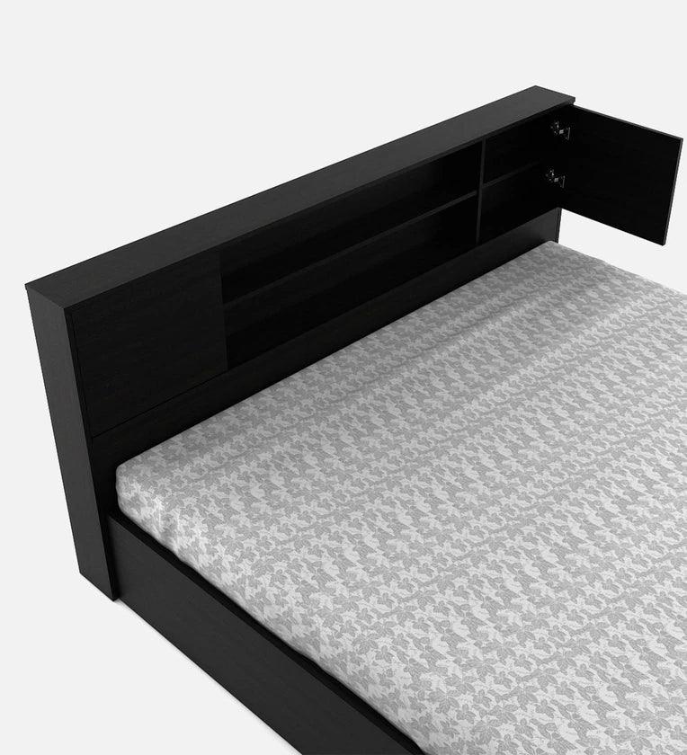 King Size Bed in Wenge Finish with Front Drawer Storage - Ouch Cart