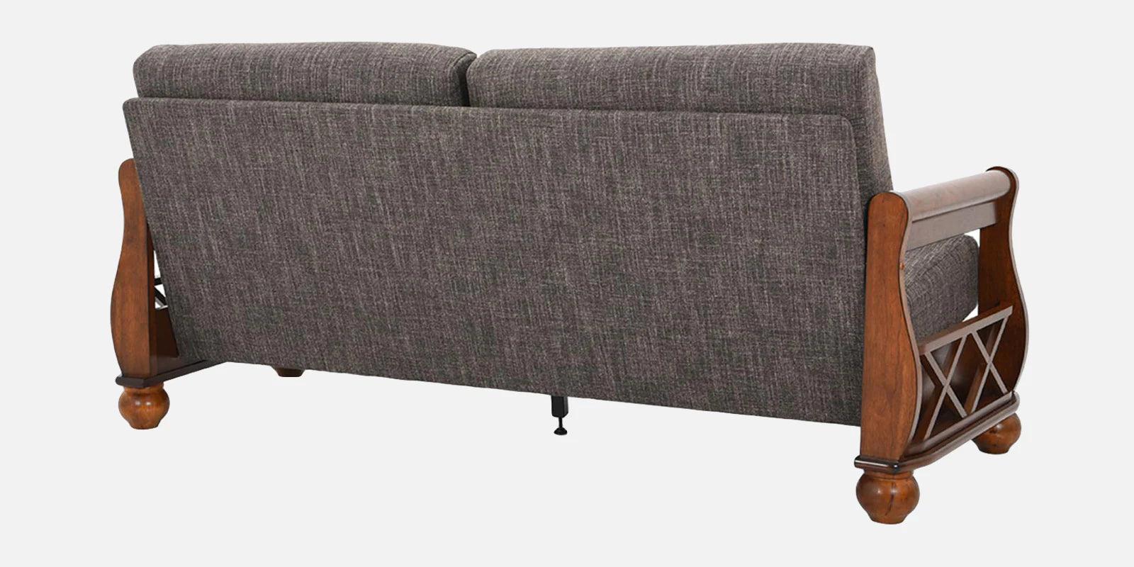 Solid Wood 3 Seater Sofa in Brown Colour - Ouch Cart