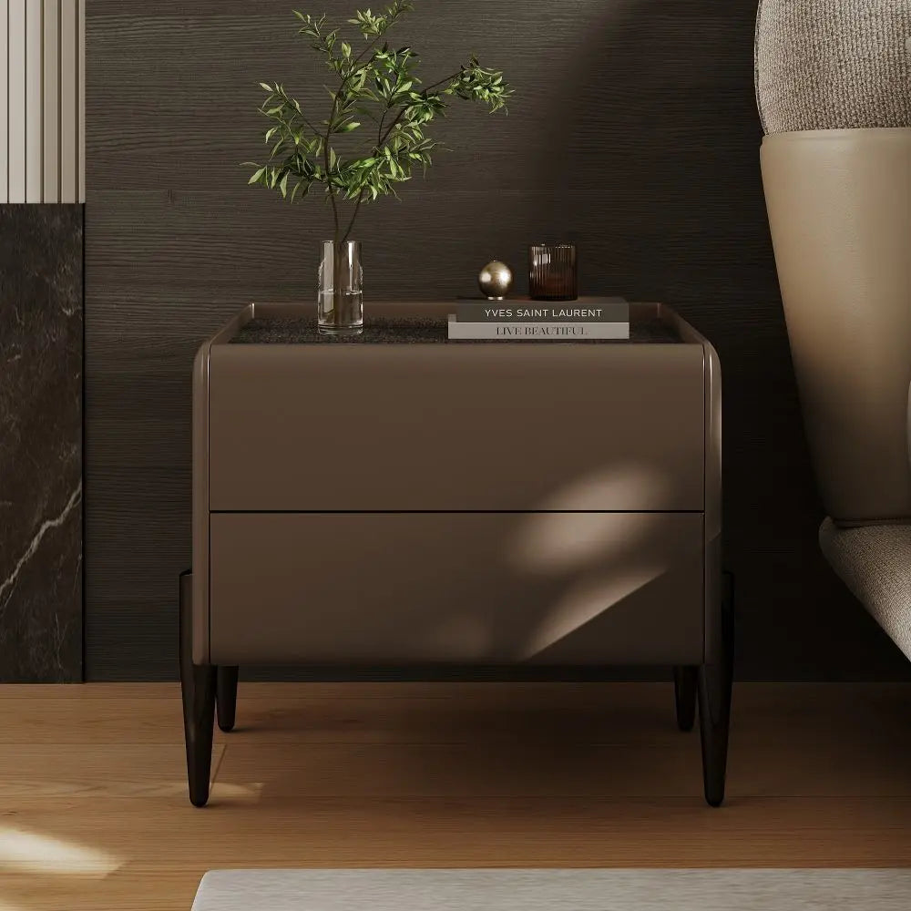 Modern 2 Drawer Bedside Table