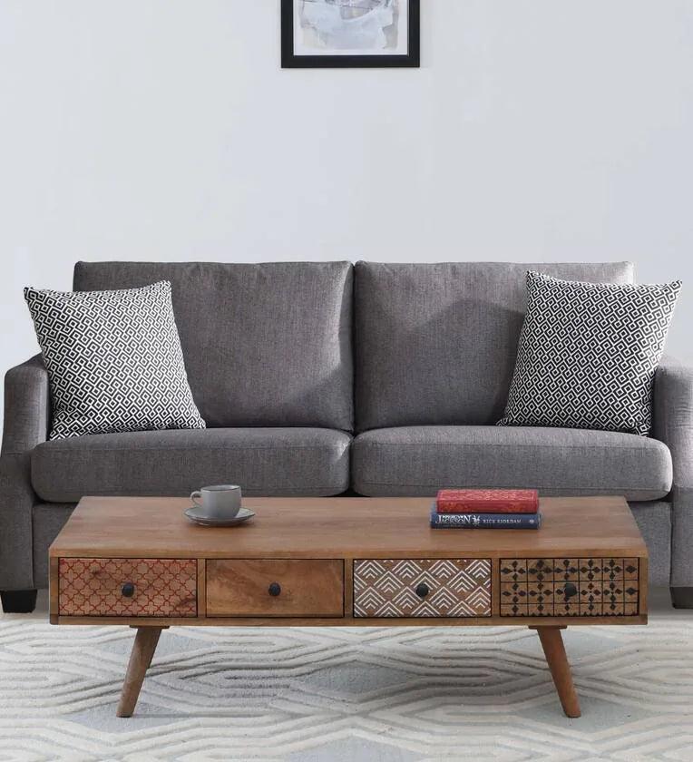 Solid Wood Coffee table Natural Finish - Ouch Cart