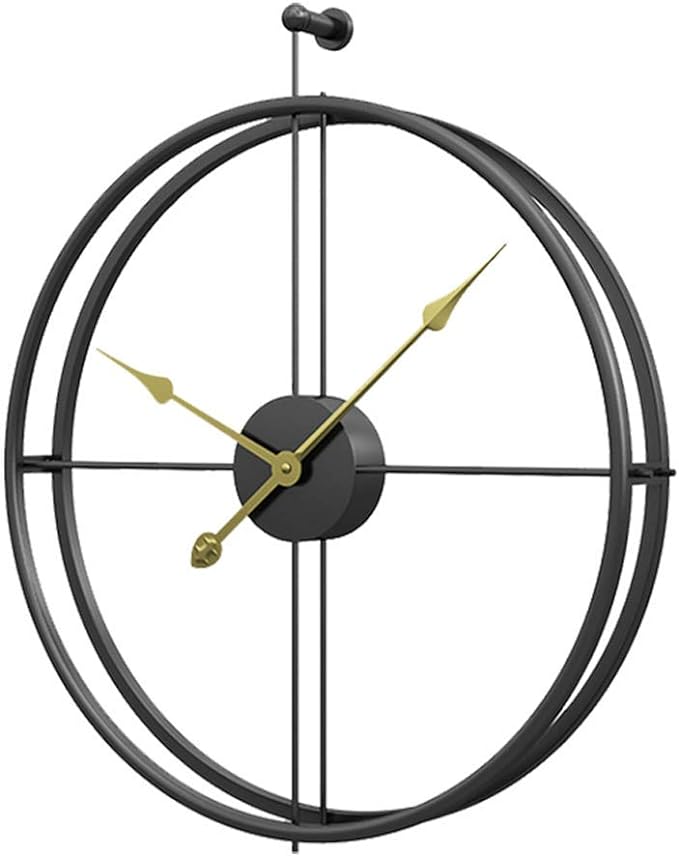 Double Ring Black Wall Clock N.R.HOMESDECOR