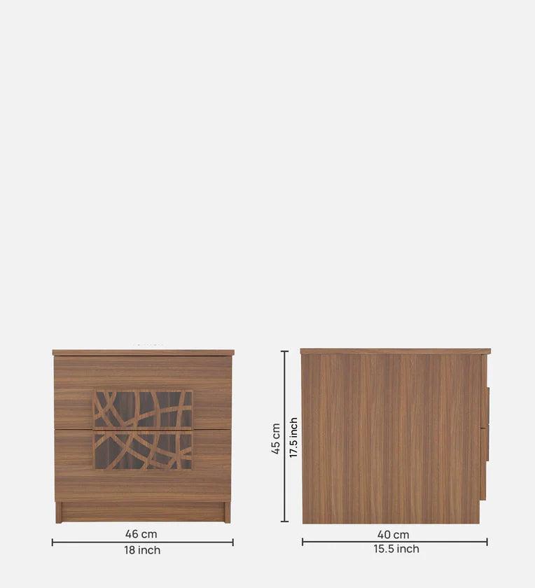 Bedside Table In Leon Teak Finish - Ouch Cart