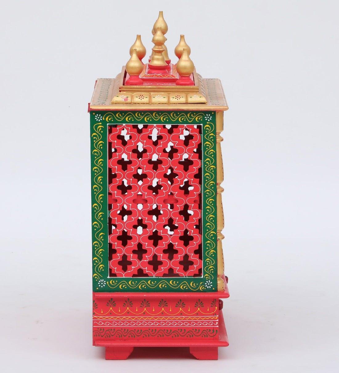 Multicolor Sheesham Wood & MDF Pooja Mandir With Door, - Ouch Cart