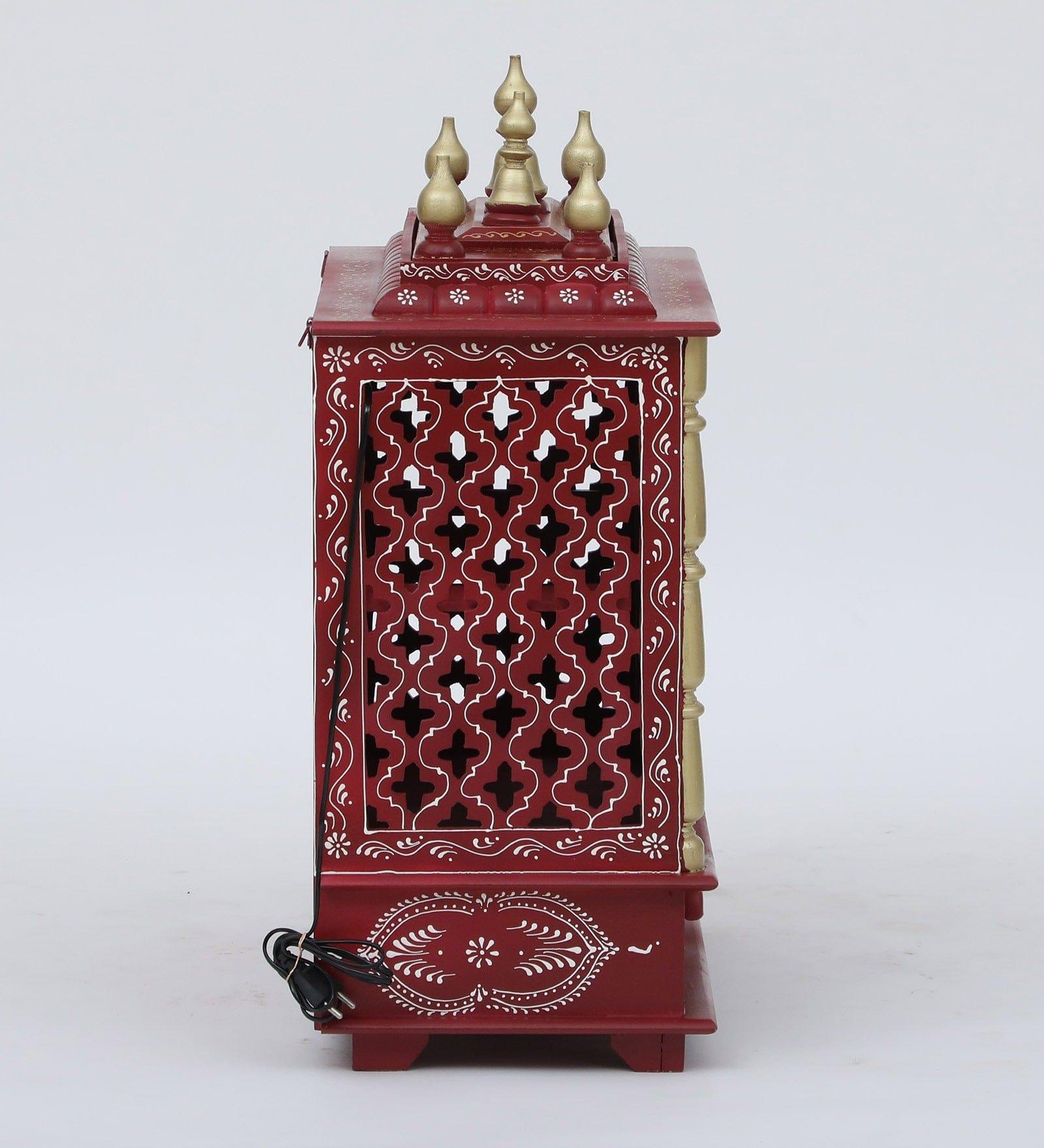 Multicolor Sheesham Wood & MDF Pooja Mandir With Door, - Ouch Cart