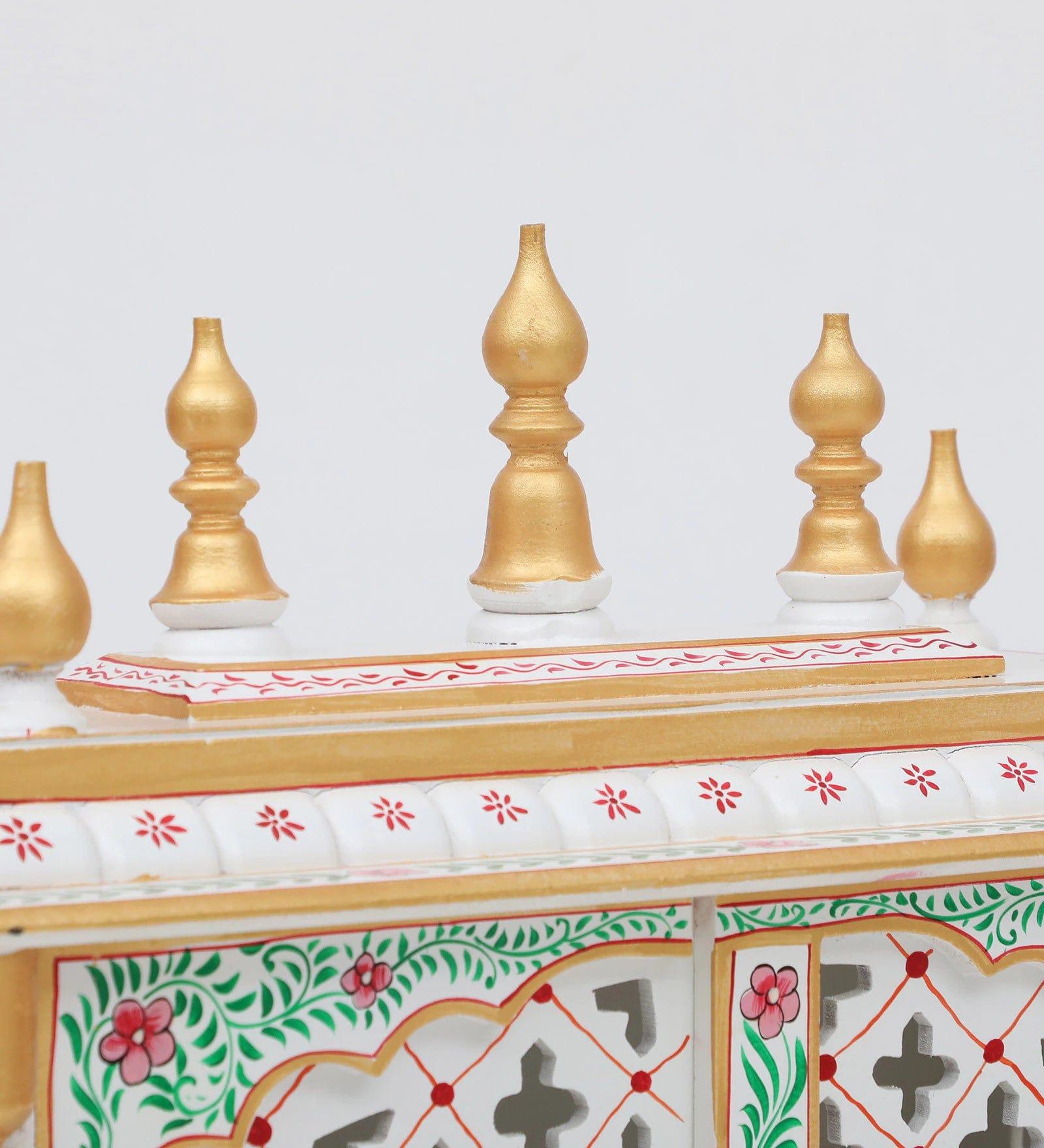 Multicolor Sheesham Wood & MDF Pooja Mandir With Door, - Ouch Cart
