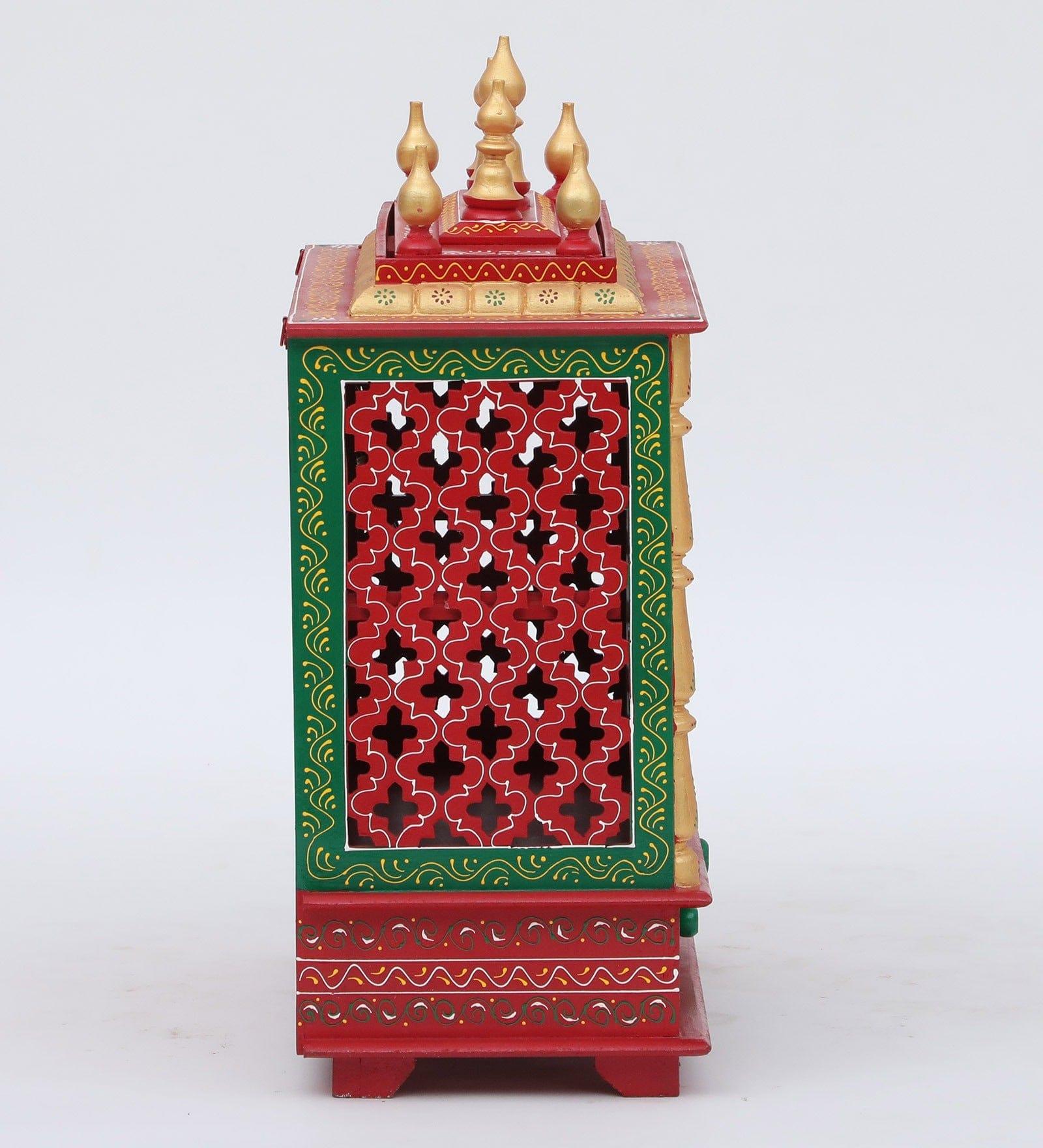 Multicolor Sheesham Wood & MDF Pooja Mandir With Door, - Ouch Cart