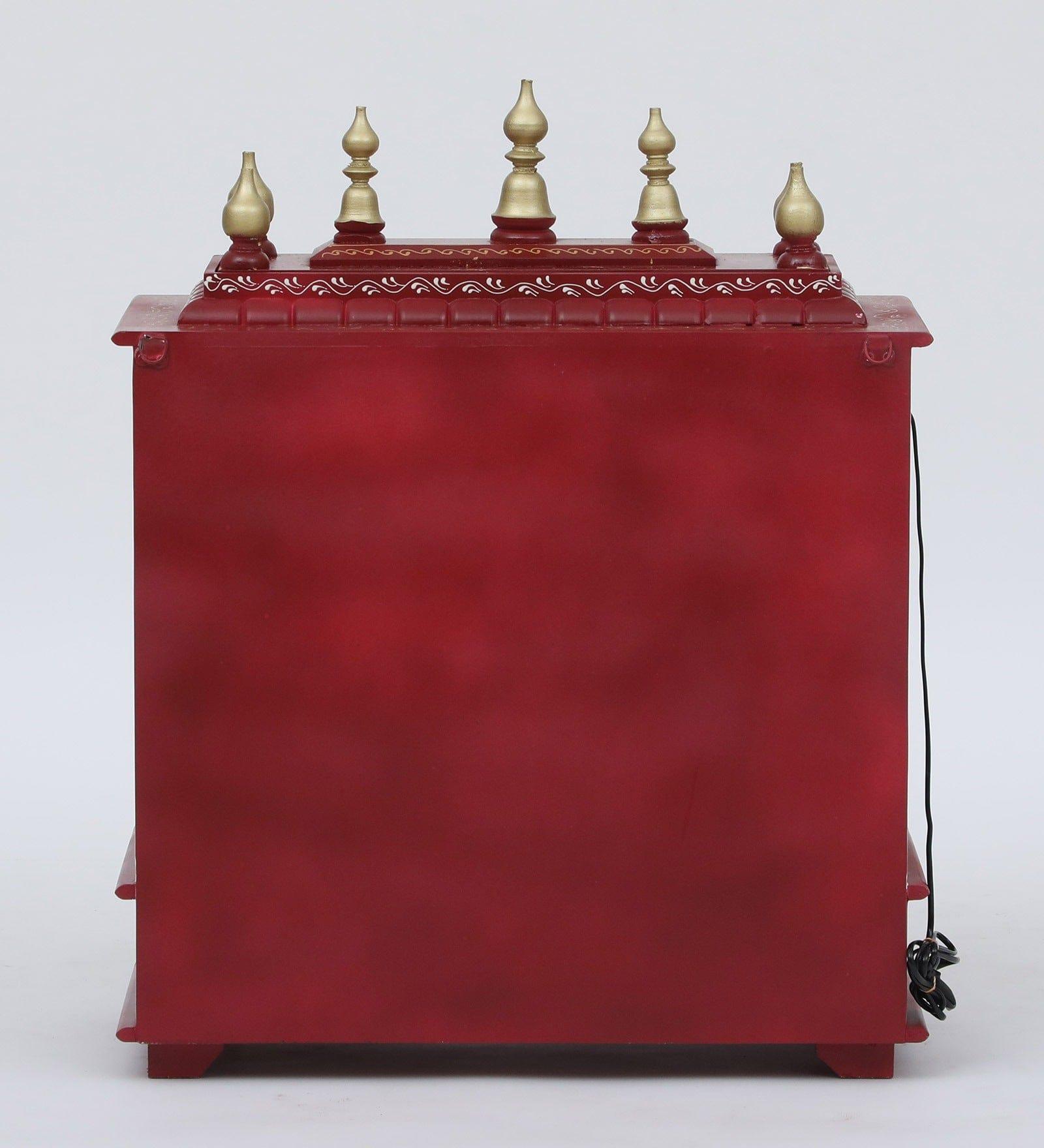 Multicolor Sheesham Wood & MDF Pooja Mandir With Door, - Ouch Cart